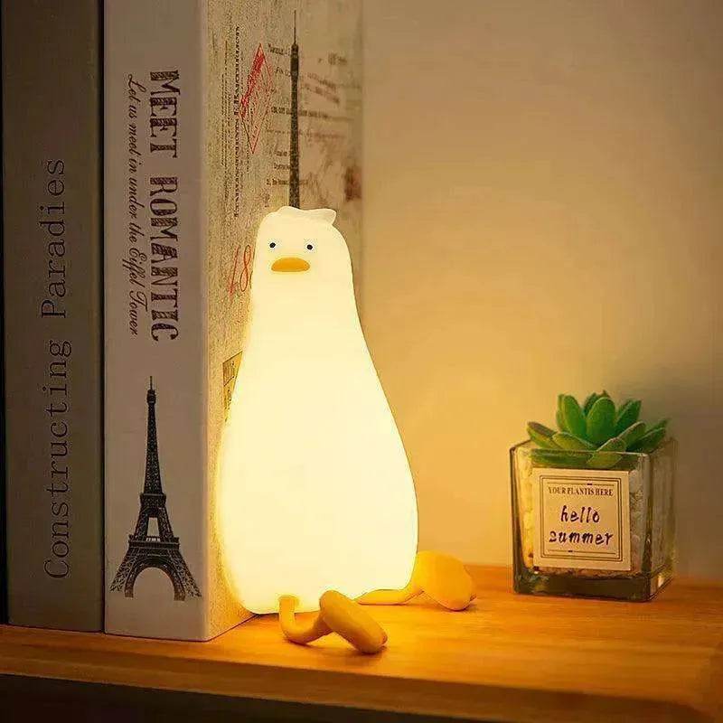 Flat Duck Silicone Night Light Children's Bedside Lamp