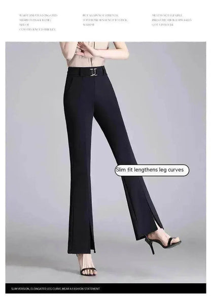 Formal Office Work High-Waisted Wide-Leg trouser Pants for Women