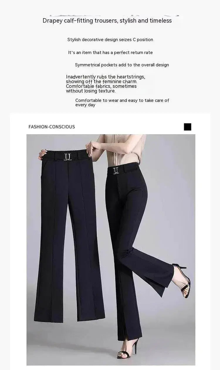 Formal Office Work High-Waisted Wide-Leg trouser Pants for Women
