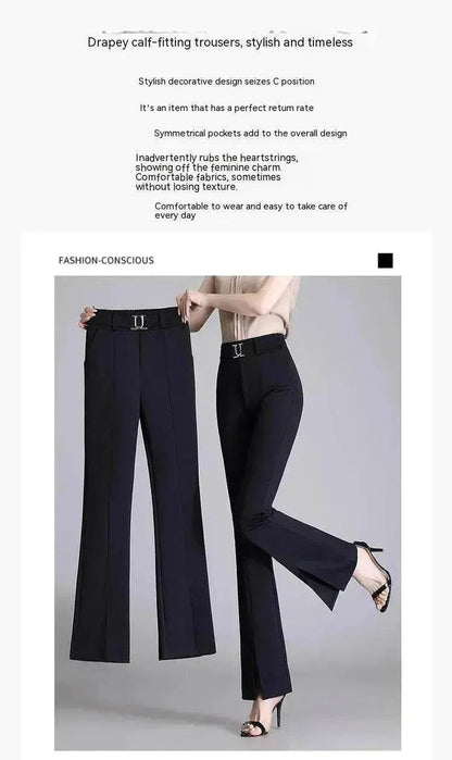 Formal Office Work High-Waisted Wide-Leg trouser Pants for Women