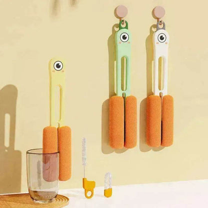 Four in one Cup Brush Long Handle Sponge