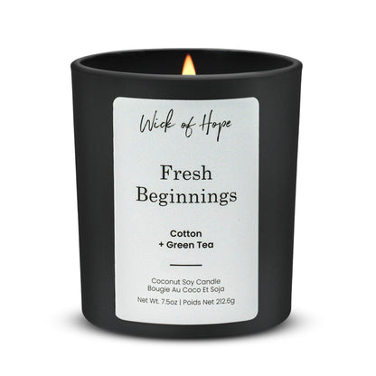 Fresh Beginnings Candle | Cotton + Green Tea