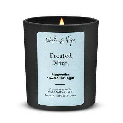 Frosted Mint Candle | Peppermint + Sweet Pink Sugar