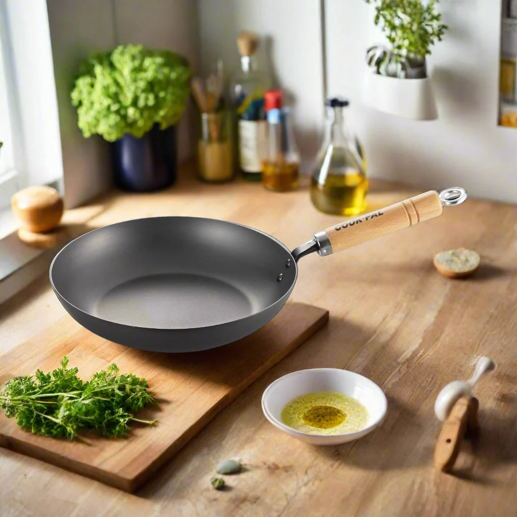 Poêle à frire Yoshikawa Cook-Pal Ren en acier au carbone nitruré 20 cm – Fabriquée au Japon