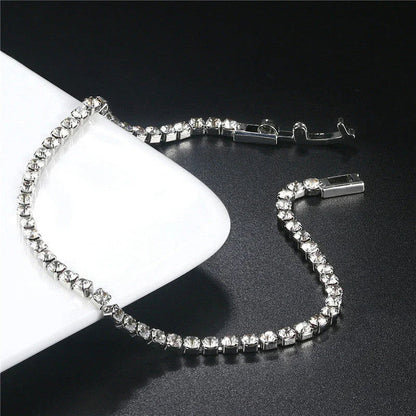 Full Diamond Crystal Bracelet Round Zircon - 2.5mm Single Row