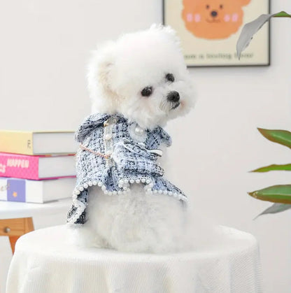 Robe et sac en tweed de luxe Pearl Luxe pour chien – Tenue de luxe pour chien