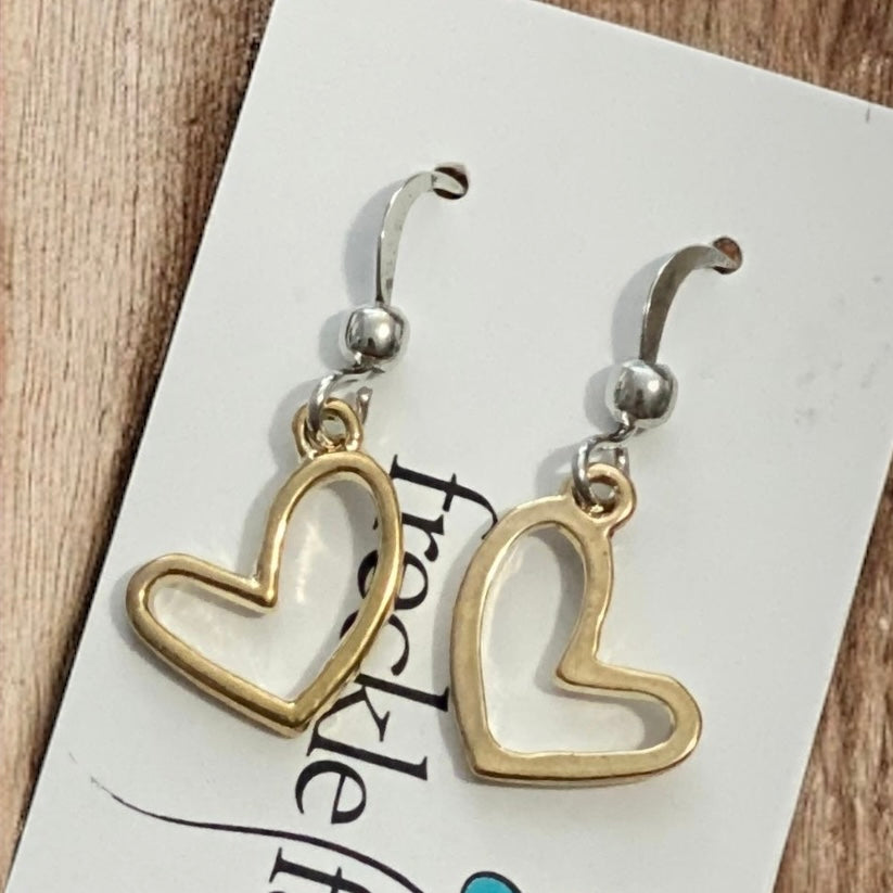 Boucles d'oreilles pendantes cœur ouvert