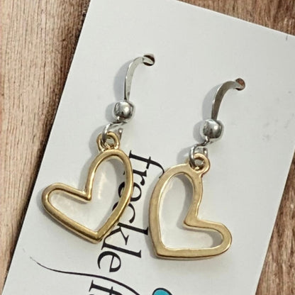 Boucles d'oreilles pendantes cœur ouvert
