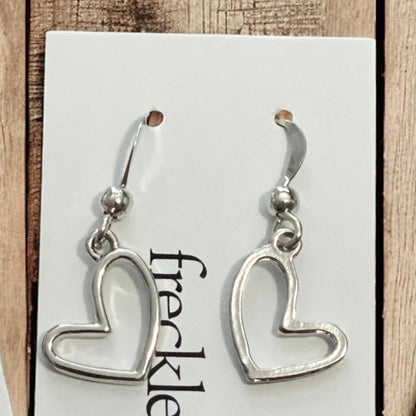 Boucles d'oreilles pendantes cœur ouvert