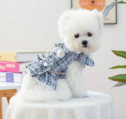 Robe et sac en tweed de luxe Pearl Luxe pour chien – Tenue de luxe pour chien