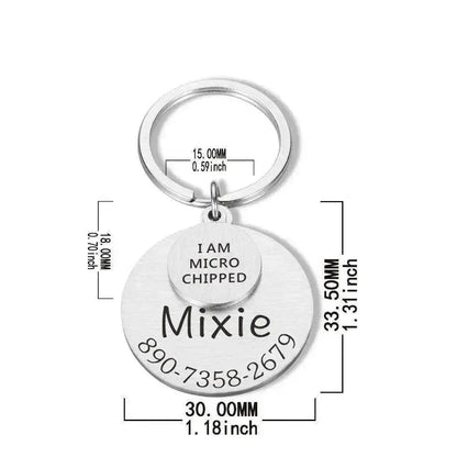 Funny Personalized POD Collar Pet ID Tag Keychain