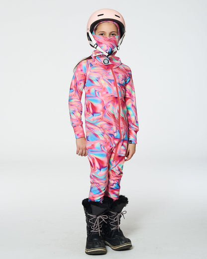 One Piece Thermal Underwear Printed Pink Marble