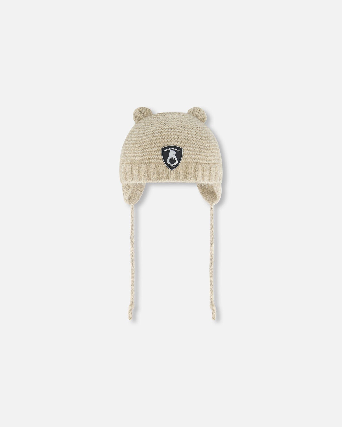 Bonnet en tricot avec oreilles beige