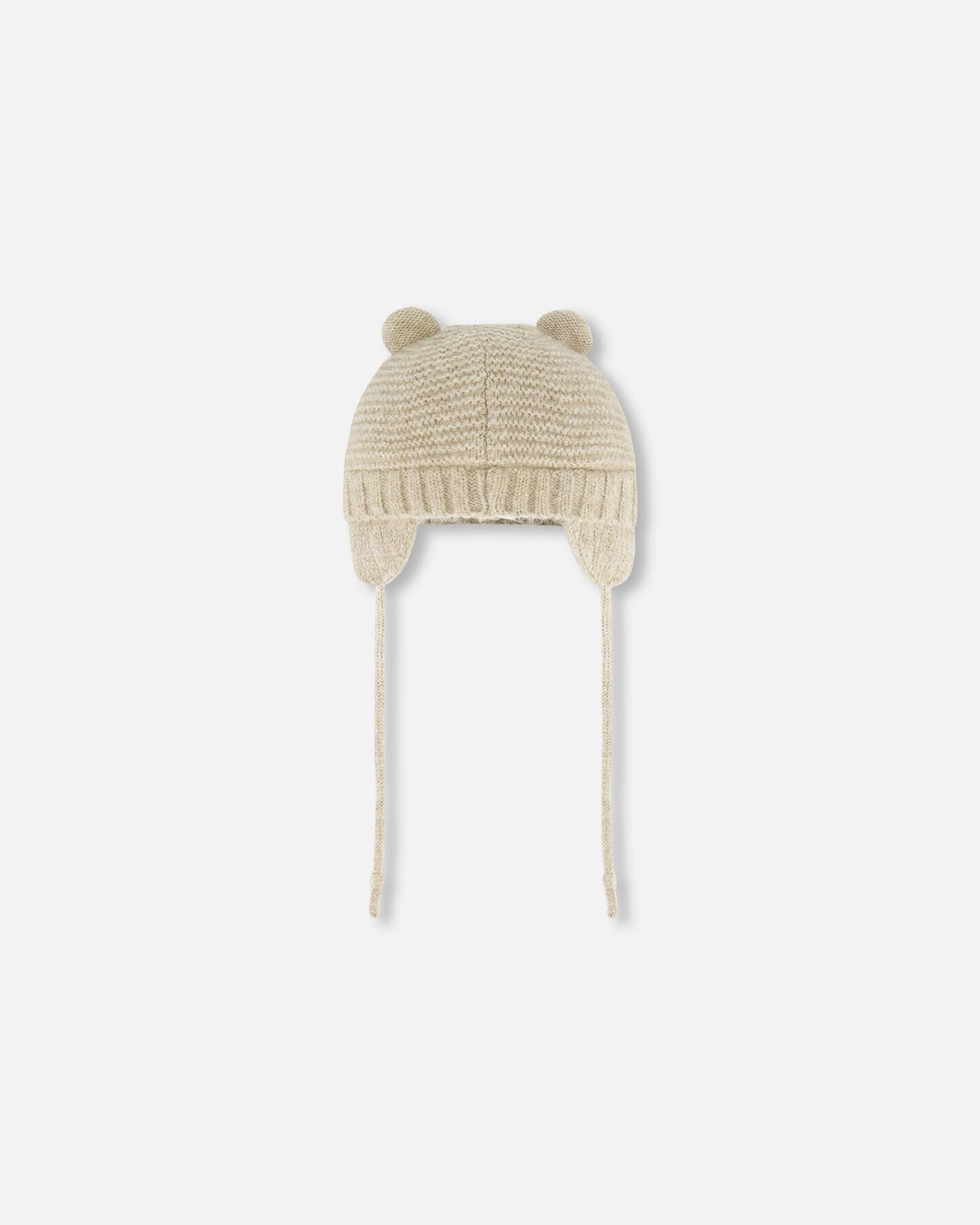 Bonnet en tricot avec oreilles beige