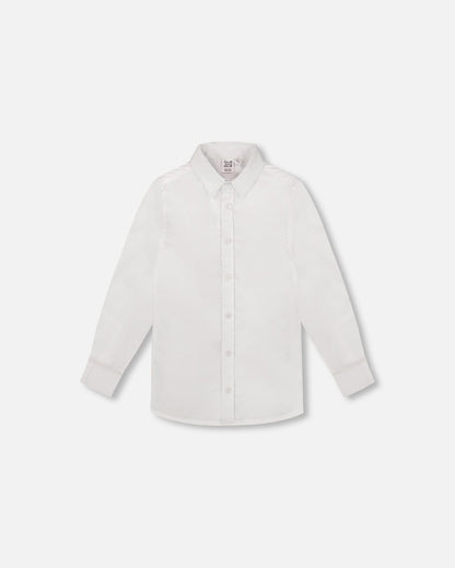 Chemise boutonnée à manches longues blanche