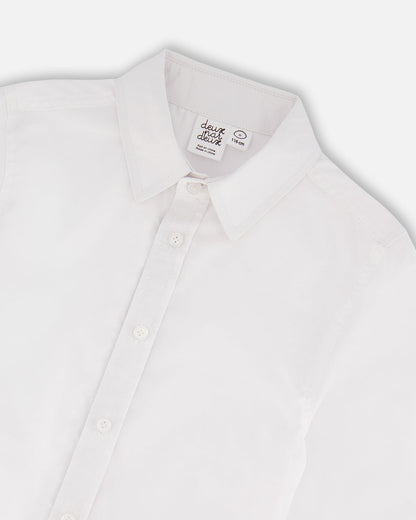 Chemise boutonnée à manches longues blanche