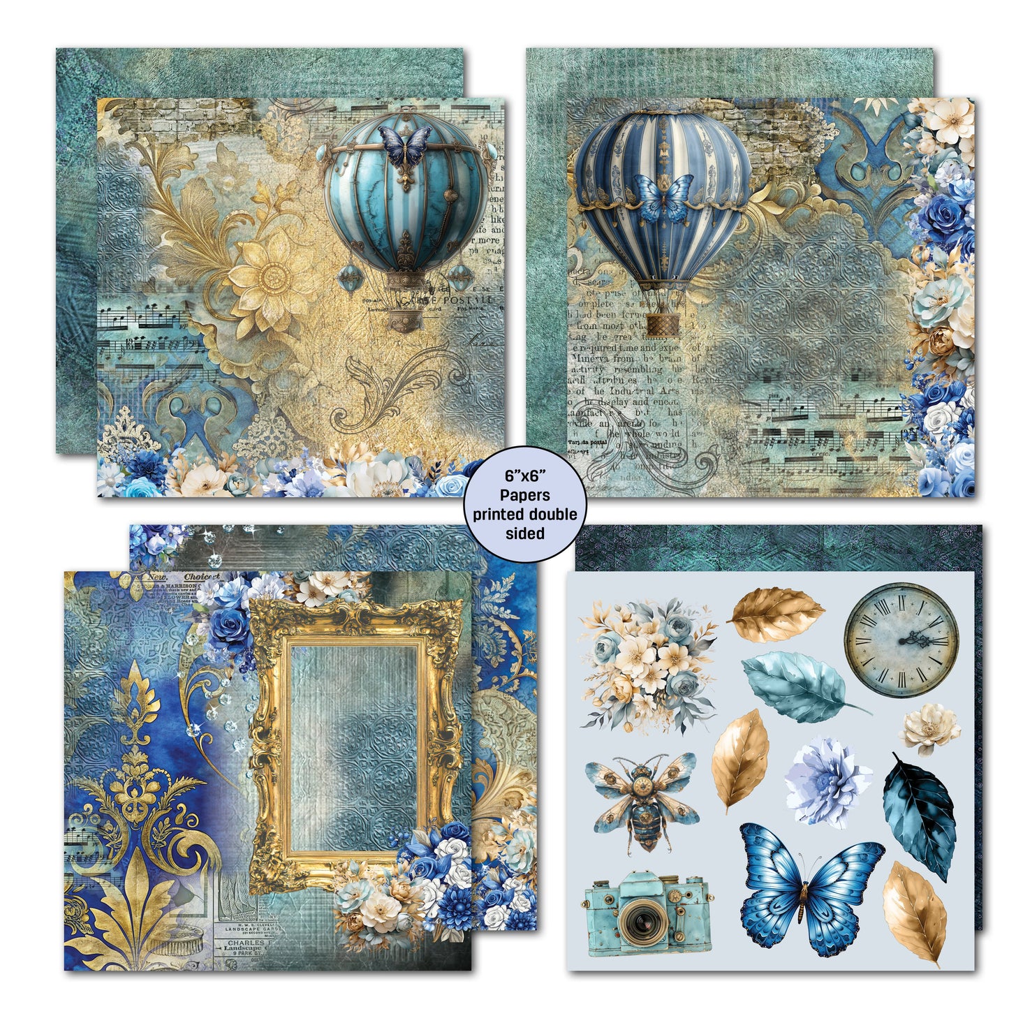 3Quarter Designs Grunged Baroque 6x6 Paper Pack