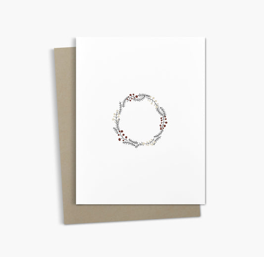 Carte de vœux Couronne de Noël | Carte Joyeux Noël
