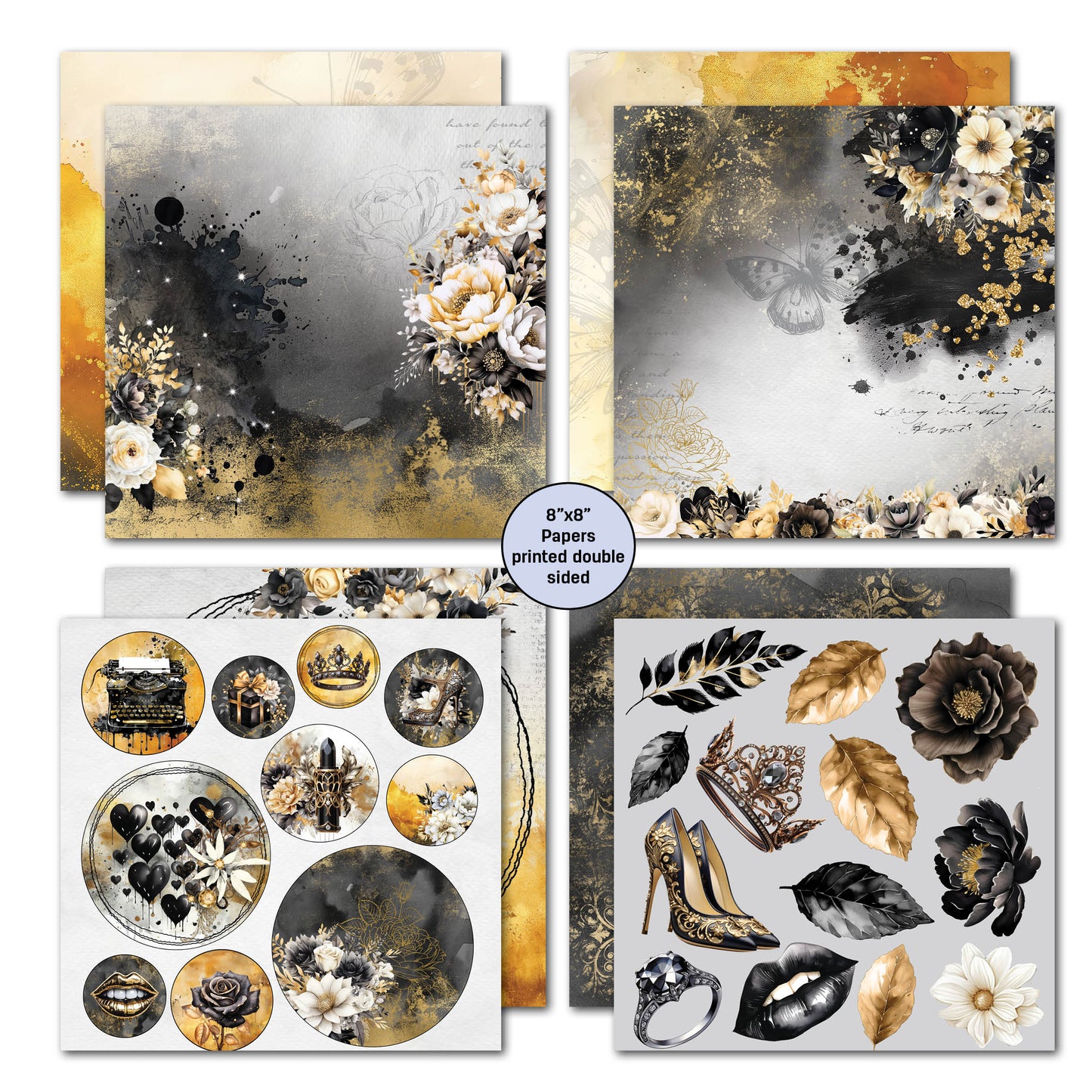 3Quarter Designs Golden Ebony 8x8 Paper Pack