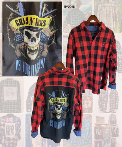 Guns n Roses '91 Use Your Illusion Vintage Rock Flannel Shirt