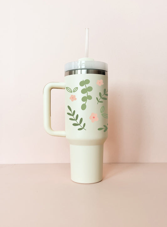 Thermal Tumbler 40oz - Eucalyptus Cream