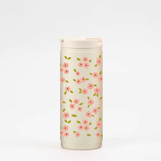 16oz Insulated Tumbler - Cream Rose Bloom