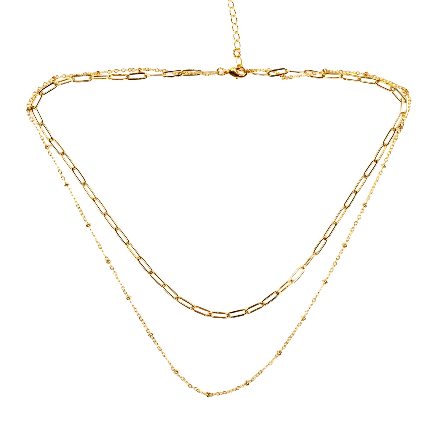 Collier double chaîne – Plaqué or