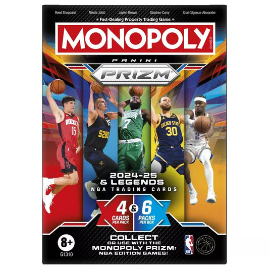 Monopoly Prizm : Boîte de boosters de cartes à collectionner NBA 2024-25 et Legends, Paquet de boosters