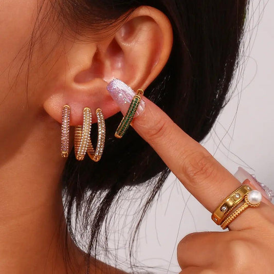Boucles d'oreilles en perles de cristal en V