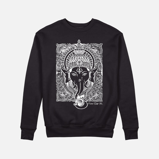 Lord Ganesh Unisex Crewneck  - Black