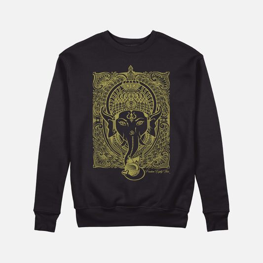 Lord Ganesh Crewneck Unisex  /  Metallic Gold