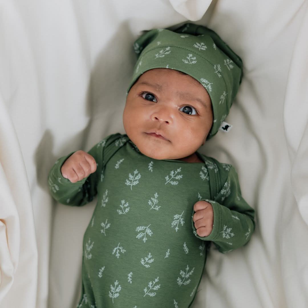 Baby/Kids' Bamboo Beanie | Eucalyptus Gingham