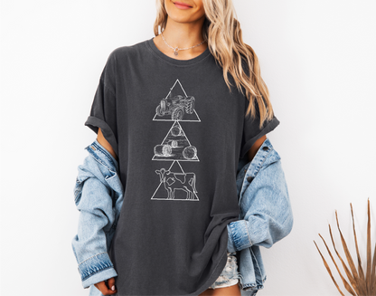 Geometric Farming Unisex T-shirt | Prairie Apparel | Farm Apparel