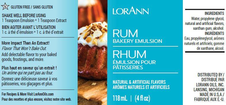 Rum Bakery Emulsion - 4 oz. - 16 oz. - 1 Gallon - 5 Gallons - Bakery Emulsions Canada - Ships Free Within Canada on Orders Above CAD $199