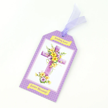 Décopatch prédécoupé – Croix florale lilas (lot de 3)