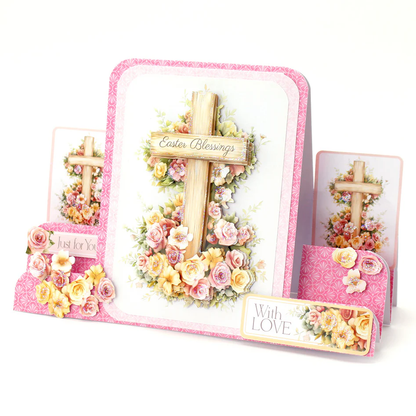 Die Cut Decoupage – Wooden Cross & Roses (pack of 3)