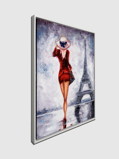 Wall Art Girl Eiffel Tower-Fine Artwork-Wall Art-Abstract