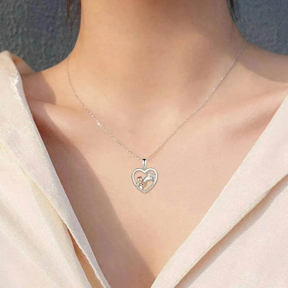 Girls and Horse Pendant Necklace Sterling Silver Gifts for Women Girls