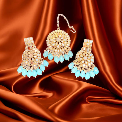 Boucles d'oreilles et ensemble Tikka miroirs fabriqués à la main – Bijoux ethniques