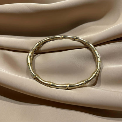 Elegant Bamboo-Inspired Gold-Plated Bangle