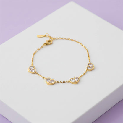 LeDeSaRa Gold Plated Heart Charm Bracelet | Affordable Luxury Jewelry