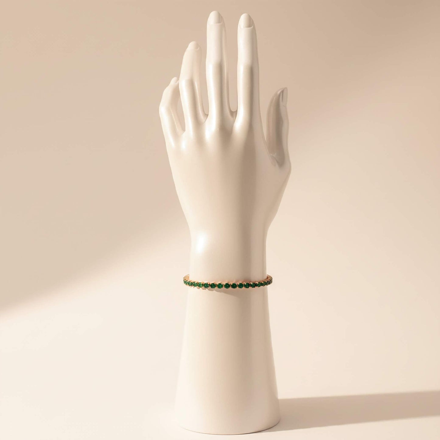 Bracelet de tennis Éclat Émeraude – Bijoux en Zirconium Vert Or 18 carats