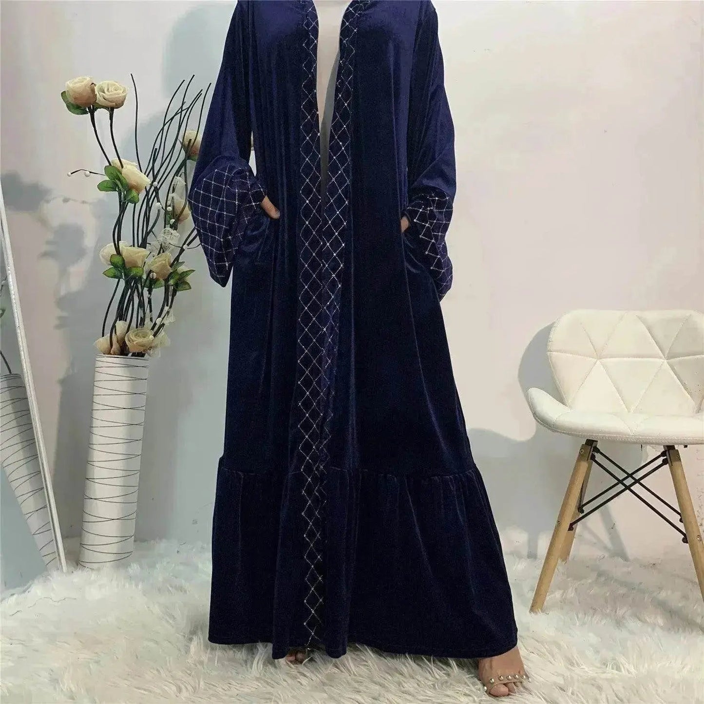 Golden Velvet Gilded Arab  Cardigan Robe