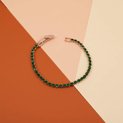 Bracelet de tennis Éclat Émeraude – Bijoux en Zirconium Vert Or 18 carats