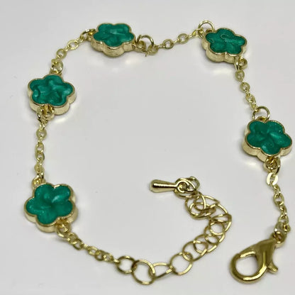 14k Clover Jewellery set (2pcs) in Green and Black colour