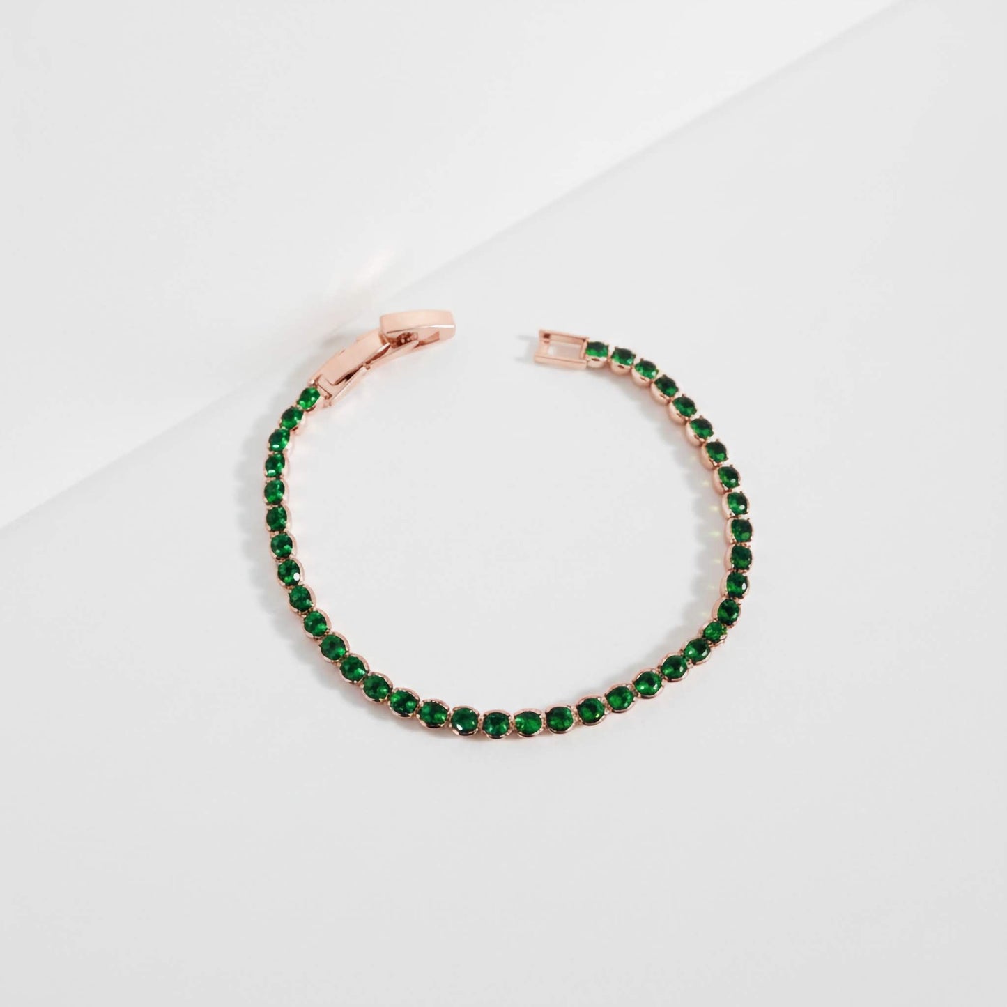 Bracelet de tennis Éclat Émeraude – Bijoux en Zirconium Vert Or 18 carats