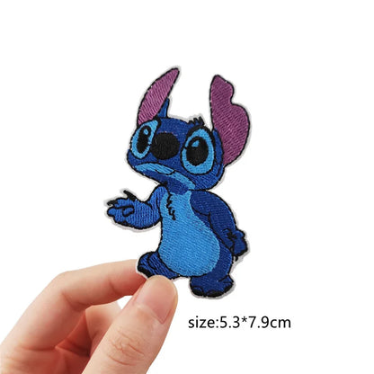 Dessin animé mignon Anime Stitch Écusson thermocollant pour vêtements T-shirt sac chaussures Patch Stitch autocollants pour vêtements autocollant en tissu brodé