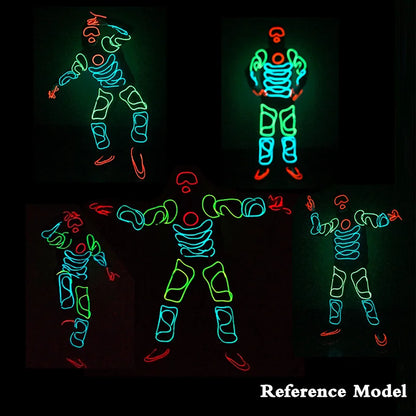 EL Suits Nouveauté Mode Vêtements LED/EL Costumes Lumineux Accessoires de Danse Lumineux Vêtements Hommes pour Décoration DIY de Vacances Vente Chaude