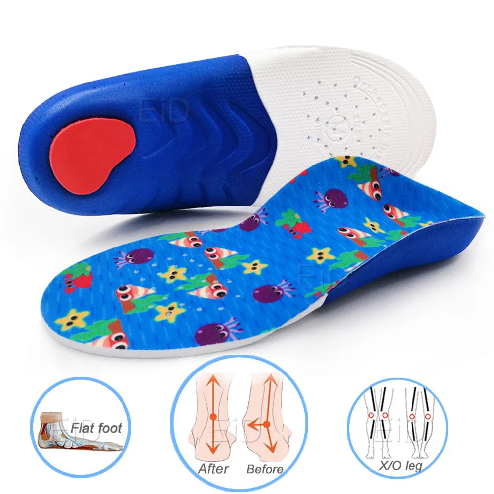 Semelle intérieure orthopédique pour enfants, Support de voûte plantaire, jambes de bœuf, pied plat, semelle de chaussure de santé, semelles orthopédiques pour insérer des chaussures