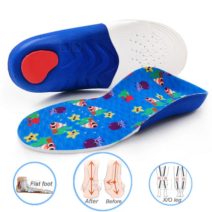 Semelle intérieure orthopédique pour enfants, Support de voûte plantaire, jambes de bœuf, pied plat, semelle de chaussure de santé, semelles orthopédiques pour insérer des chaussures